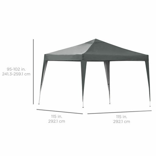 Gray 10x10ft Outdoor Pop up Canopy Party Tent Sun Shade Picnic Portable Case Bag
