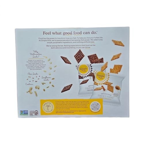 Simple Mill Sweet Thins Variety Pack, Honey Cinnamon & Chocolate Brownie, Seed & Nut Flour, Gluten Free, 24 Snack Packs, 19.2 Oz thumbnail