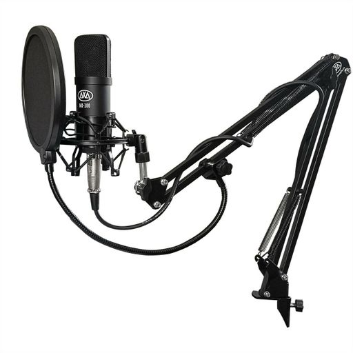 AxcessAbles MX-100 Condenser Mic W/ Tripod, Shock Mount, Swivel Arm, Pop Filter