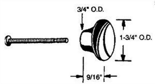 Bi-Fold Door Knob Steel Br Plt, No N 6755, PRIME LINE PRODUCTS, 3PK