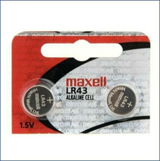 2 Maxell Hologram LR43 Alkaline Button Cell Batteries 1.5V EXP.2022