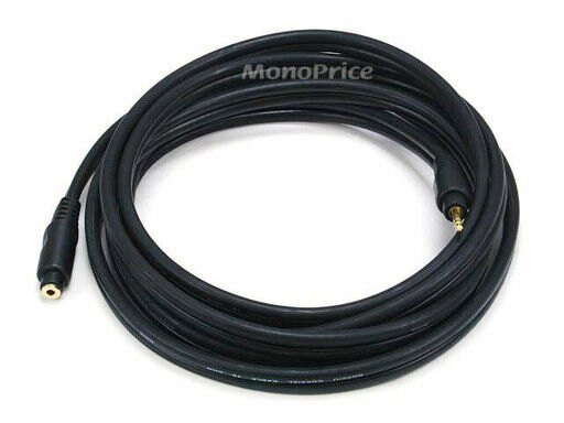 MonoPrice 5588 22AWG 10ft Stereo 3.5mm Male to Female Extension Cable Cord - NEW