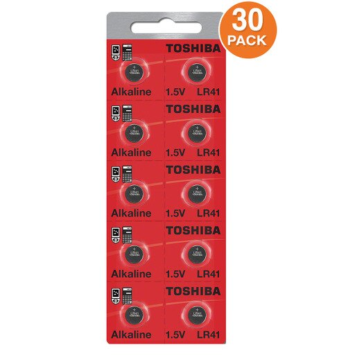 Toshiba LR41 AG3 Alkaline 1.5 Volt Battery (30 Batteries)