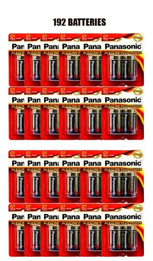 192x Panasonic C Battery Alkaline Plus Power Size C Batteries 1.5V FRESH USA
