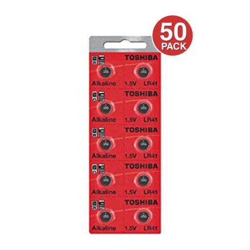 Toshiba LR41 AG3 Alkaline 1.5 Volt Batteries (50 Pack)
