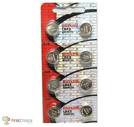 8 Maxell Hologram LR43 Alkaline Button Cell Batteries 1.5V EXP.2022