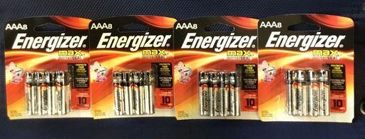 Lot of (4) 8-pks Energizer Max Alkaline AAA Batteries Exp. 2028