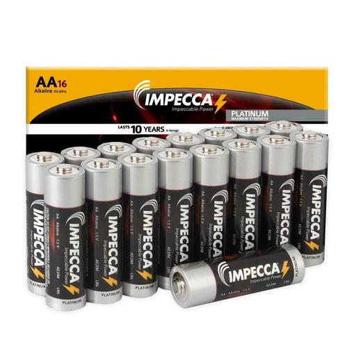 IMPECCA Alkaline AA LR06 Platinum Batteries 16-Pack
