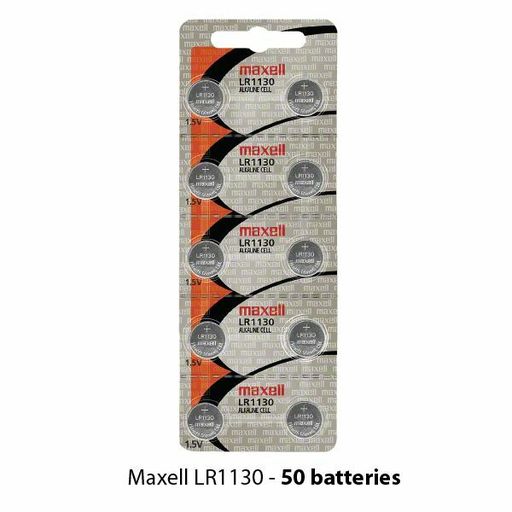 Maxell LR1130 Alkaline 1.5 Volt Battery Hologram (50 Pcs) AG10 EXP 2020