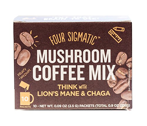 Four Sigmatic Mushroom Coffee with Lion’s Mane & Chaga For Concentration + Focus, Vegan, Paleo, Gluten Free, 0.09 Ounce (10 Count)