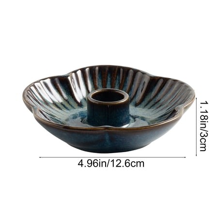 COM1950s Ceramic Candle Holder  Flower Shaped Candle Stick for Table  Modern Candle Tray for Wedding Centerpiece  Holiday Home Decorations  Small Cent