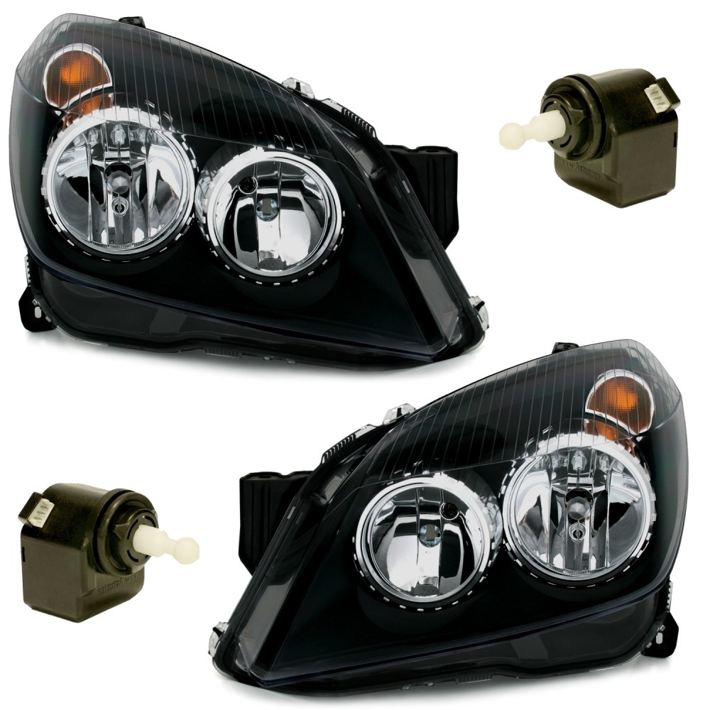 Scheinwerfer Set Satz Opel Astra H Bj. 03/04-12/09> H7+H1+Motoren Klar/schwarz