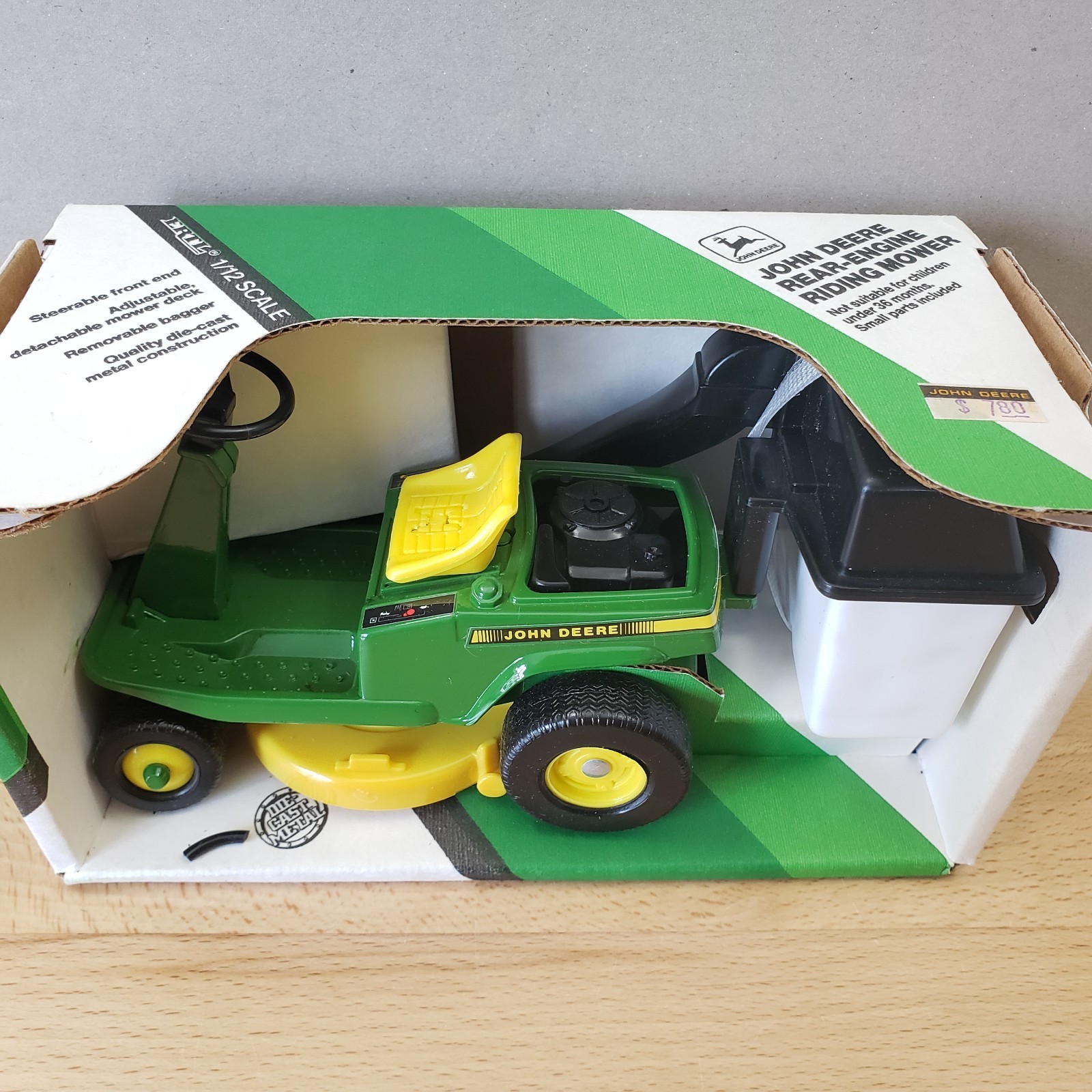 Ertl John Deere Rear-Engine Riding Mower with Removable Bagger and Mower Deck thumbnail