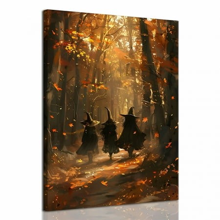 CCOCC 2026 New Cute Ghost Canvas Wall Art Halloween Decor Vintage Painting  Spooky Silhouette Ghost Haunted House Art  Bedroom Gothic Decor Ready to H