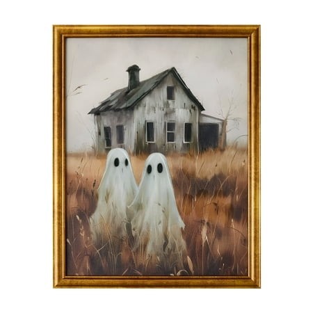 CCOCC 2026 New Ghost Art Vintage Halloween Decor Ghost Pictures Halloween Framed Art Halloween Prints Ghost Painting Framed Halloween Pictures Wall De