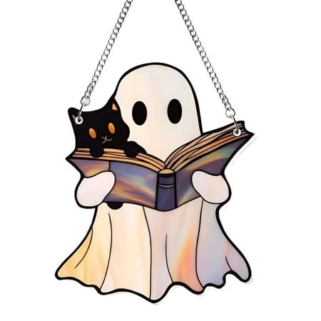 XIBUFE 2026 New Ghost Front Door Decor Halloween Welcome Wreath Sign Outdoor Door Decorations Door Decor 2D Halloween Decorations for Front Door  Porc