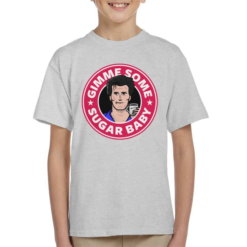 (X-Large (12-13 Yrs), Heather Grey) Gimme Some Sugar Baby Ash Army of Darkness Starbucks Logo Kid's T-Shirt