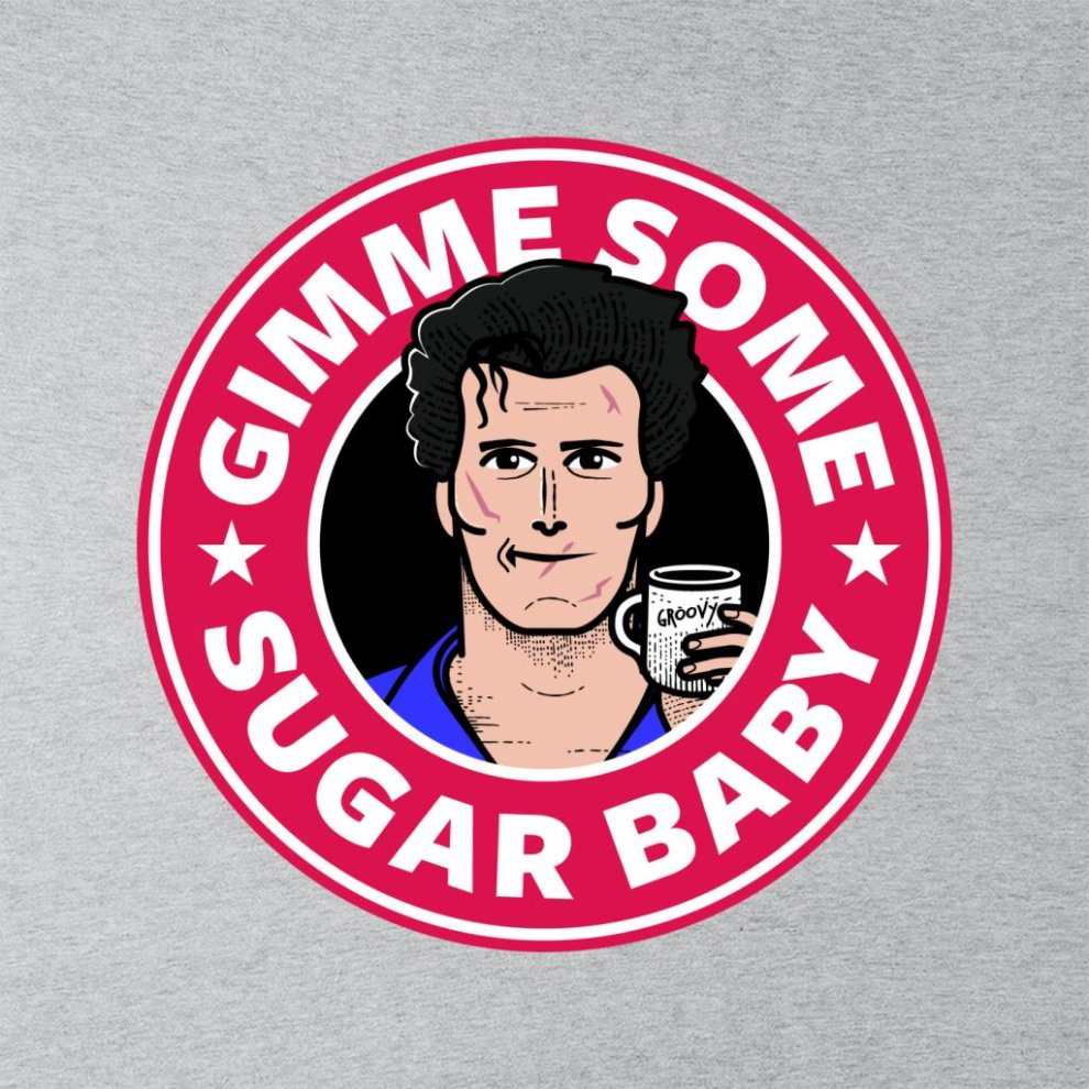 (X-Large (12-13 Yrs), Heather Grey) Gimme Some Sugar Baby Ash Army of Darkness Starbucks Logo Kid's Sweatshirt thumbnail