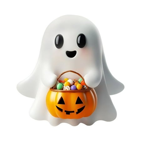 ACDANC 2026 New Halloween Ghost Candy Bowl Holder-Cute Decorative Ghost Figurine with Pumpkin Candy Basket Ideal for Halloween Party Table Centerpiece