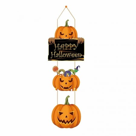 XIBUFE 2026 New Halloween Hanging Decorations  Halloween Door Hanger  Halloween Pumpkin Ghost Door Hanging Sign  Halloween Decorations Indoor Outdoor 