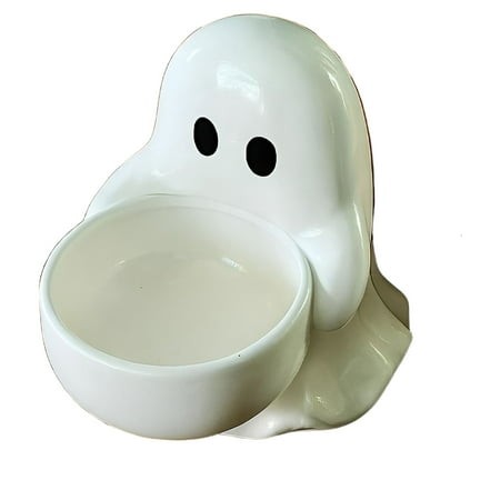 ACDANC 2026 New Halloween Ghost Candle Holder Ceramic Candlestick Cute White Cartoon Figurine Scented Tealight Holder for Party Table Decor Desktop Ce