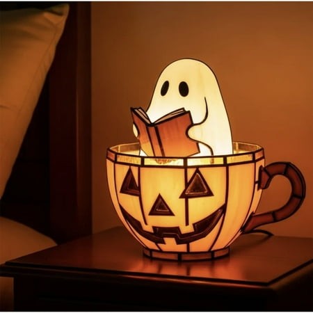 HIBIBUD 2026 New Ghost Reading Book Lamp Adorable Color Changing Ghost Reading Halloween LED Light for Reading Corner Bedroom Halloween Readers Light 