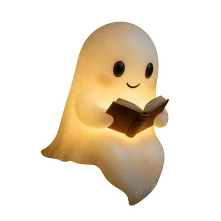 HIBIBUD 2026 New Cute Ghost Reading Book Lamp Halloween Ghost Reader LED Light for Reading Corner Bedroom Halloween Readers Bookish Aesthetic Light Gi