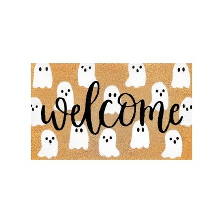 RLESO 2026 New Halloween Welcome Ghost Carpet Halloween Theme Doormat Halloween Party Supplies Decorations(30*18)