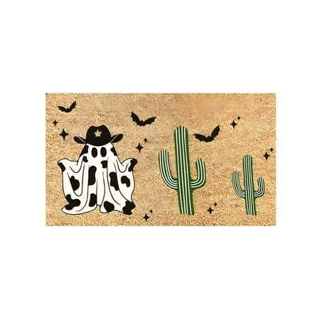 RLESO 2026 New Welcome Mat for the Front Door Halloween Cute Ghost Printed Welcome Mat Funny Fall Doormat  for Halloween  Front Door  Fall Season  Por