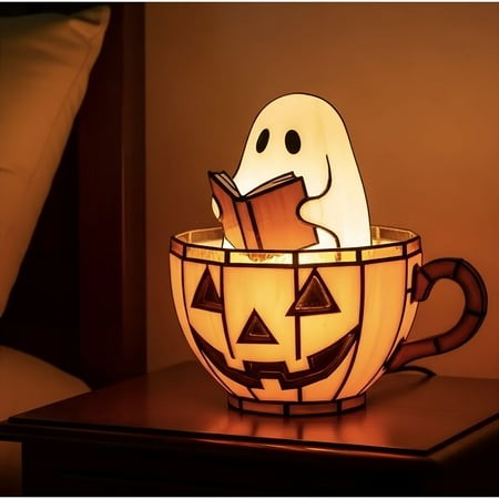 HIBIBUD 2026 New Ghost Reading Book Lamp Adorable Color Changing Ghost Reading Halloween LED Light for Reading Corner Bedroom Halloween Readers Light 