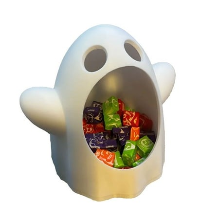 ACDANC 2026 New Halloween Candy Bowl Bucket Basket Trick or Treat Bowl Snack Dessert Bowl Ghost Shape Home Decor Tabletop Decoration Trick or Treat Ca