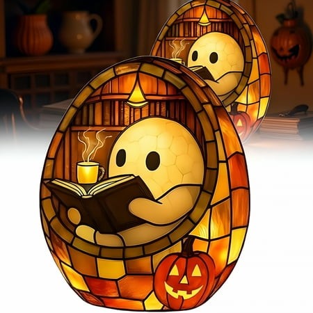 HIBIBUD 2026 New Ghost Reading Book Lamp Cute Ghost Reader LED Light for Reading Corner Bedroom Halloween Readers Bookish Aesthetic Light Gift for Boo
