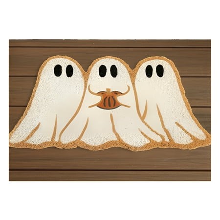 RLESO 2026 New 32×20 Inch Halloween Front Door Mat Outside Entrance Rug Outdoor Mats Cute Ghost Design Door Mat Indoor Entrance for Fall Decor and Pa