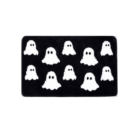 RLESO 2026 New Halloween Doormat Ultra Soft Microfiber Halloween Decoradorable Ghost Design Door Mat for Entrance Doorway Porch Style 4