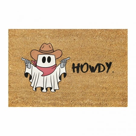 RLESO 2026 New Ghost Cowboy Halloween Door Mat Outdoor Funny Pumpkin Doormat Rug Bathroom Doormat Entrance Rugs Farmhouse Home Kitchen Decoration Floo