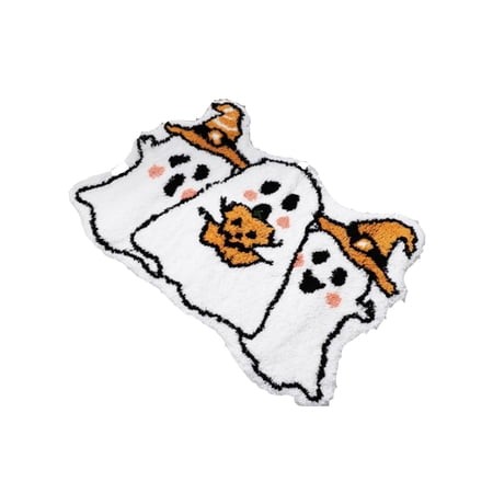 RLESO 2026 New Halloween Doormat Ultra Soft Microfiber Halloween Decoradorable Ghost Design Door Mat Style 7 Front Door Entryway Porch Halloween Party