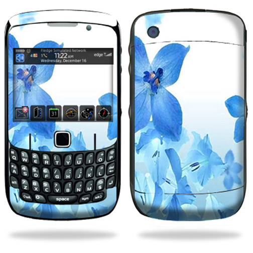 Skin Decal Wrap Compatible with Blackberry Curve 8500 8520 8530 Blue Flowers