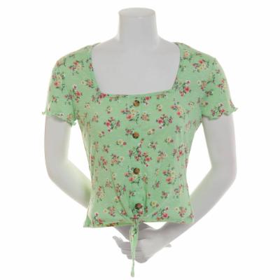 Juniors Eye Candy Square Neck Button Tie Front Top Breezy Mint Combo