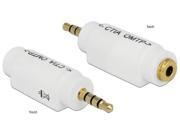 DeLOCK - Audio-Adapter - Mini-Phone 3,5 Mm, 4-polig (M) - Mini-Phone 3,5 Mm, 4-polig (W) - Weiß (65590)