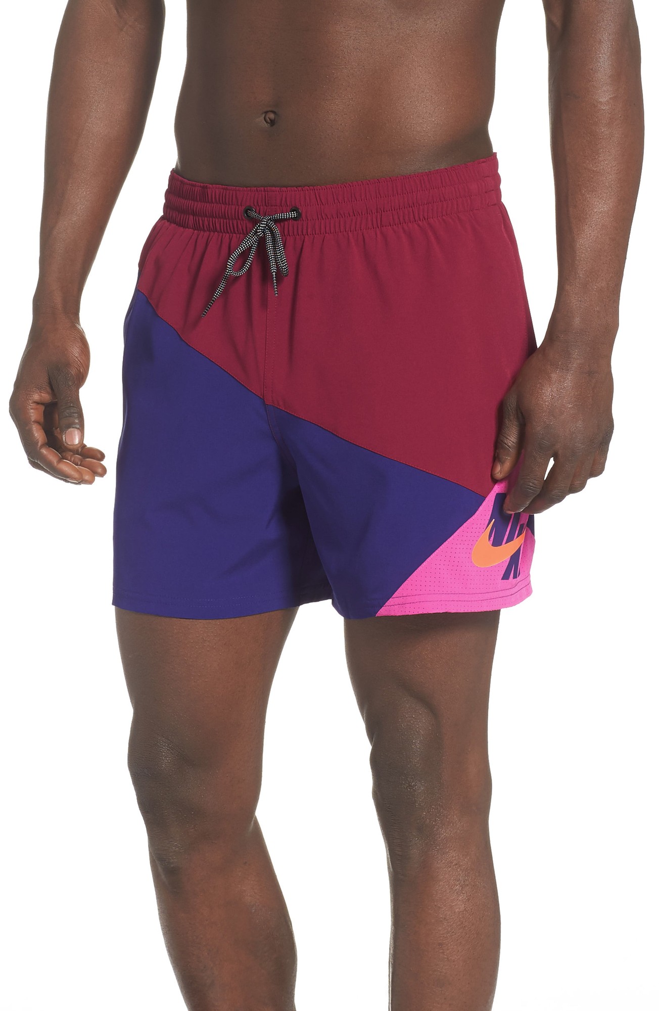 Nike Men's Logo Jackknife Volley Swim Trunks, Large, Noble Red