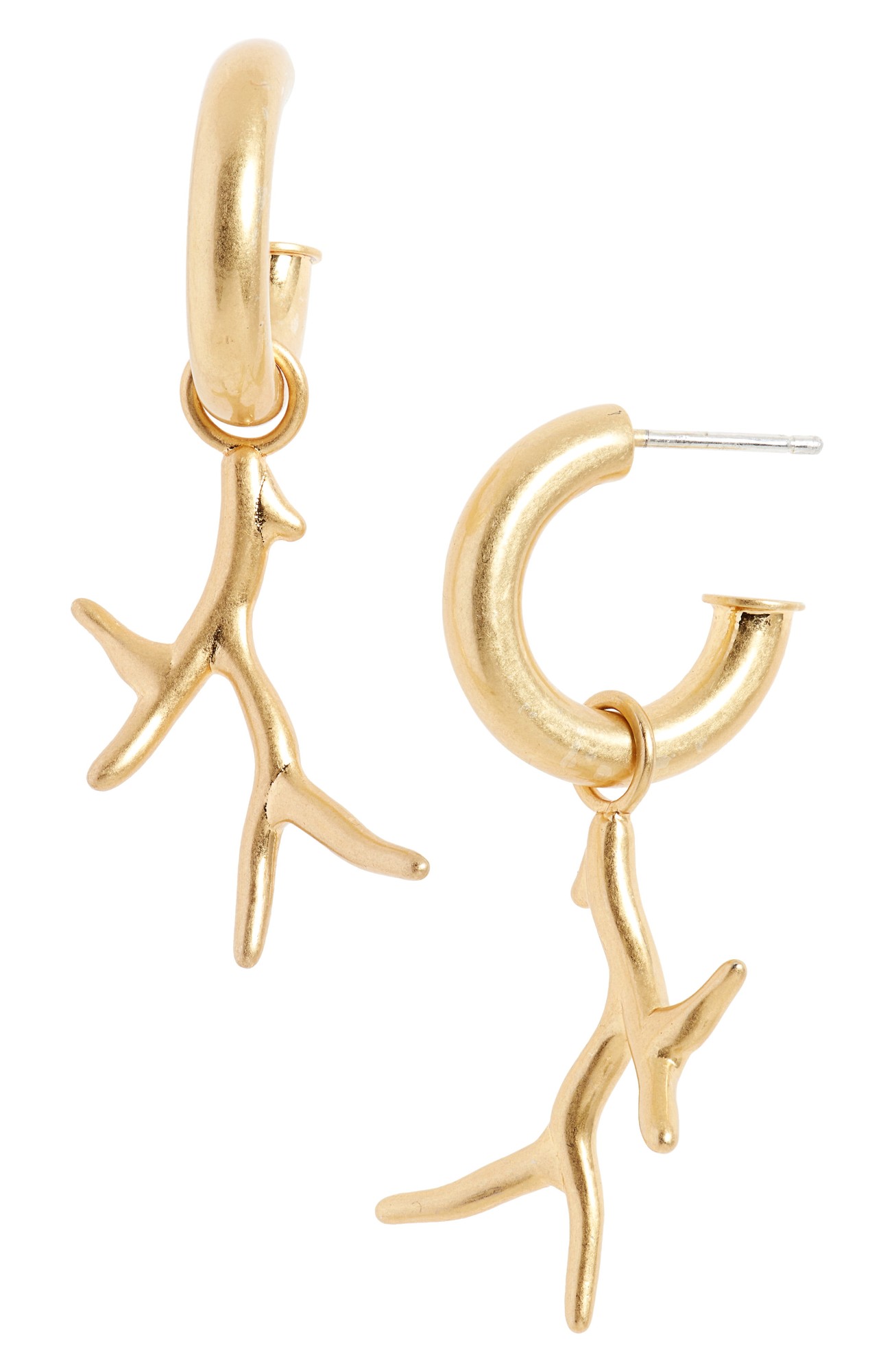 Women's Madewell Coral Charm Mini Hoop Earrings