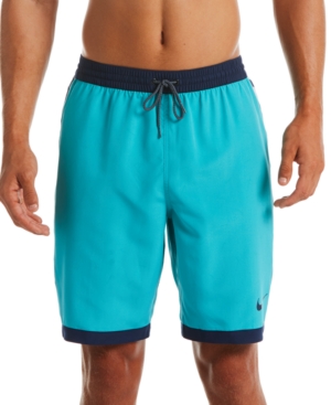 Nike Mens Swimwear Stripe Breaker 9  Volley Trunk Shorts Blue XL