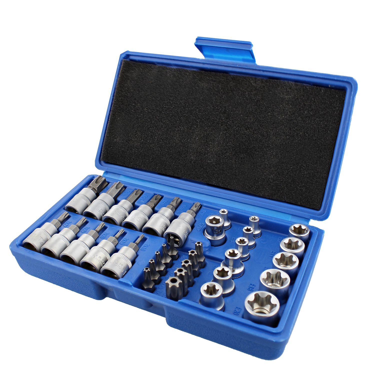 ABN Torx Set - 34pc Star Socket Set Torx Socket Set Triple Square Socket Set