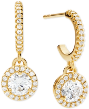 Michael Kors Kors MK Mini Hoops Earrings with Pave Halo Charm