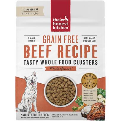 The Honest Kitchen Grain Free Beef Recipe Whole Food Clusters Dry Dog Food - 1 Lb Bag, Trial Pouch
