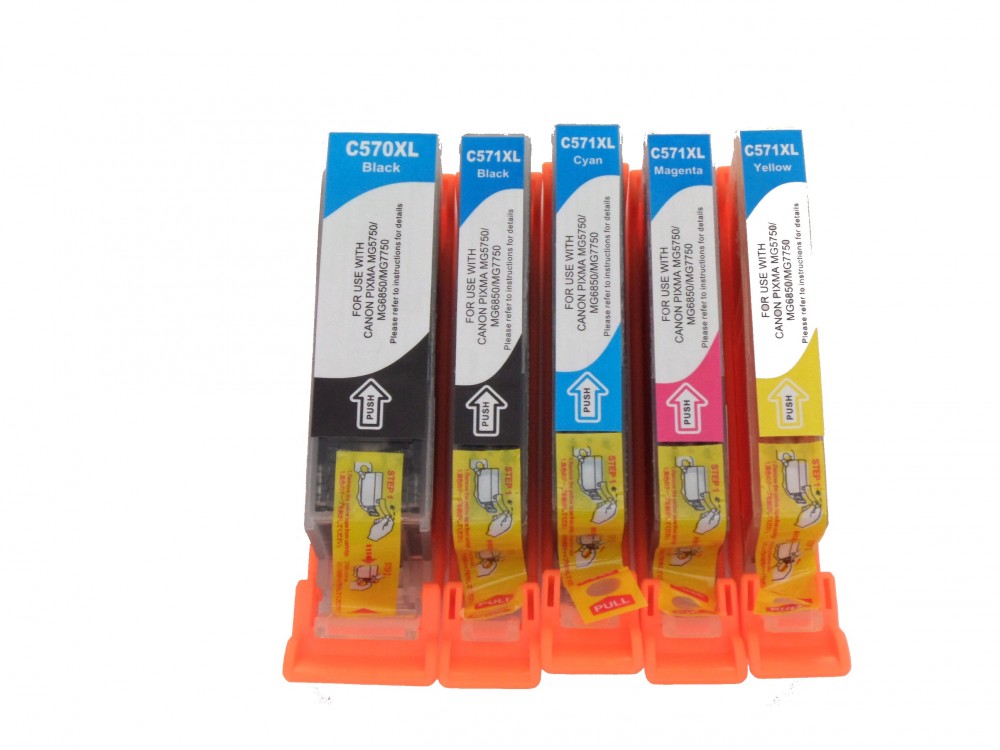 5x Tintenpatronen F. Canon Pixma Mg7751 ( Mg-7751 Pgi-570Xl Cli-571Xl Pgi-570 Cli571 Kompatibel