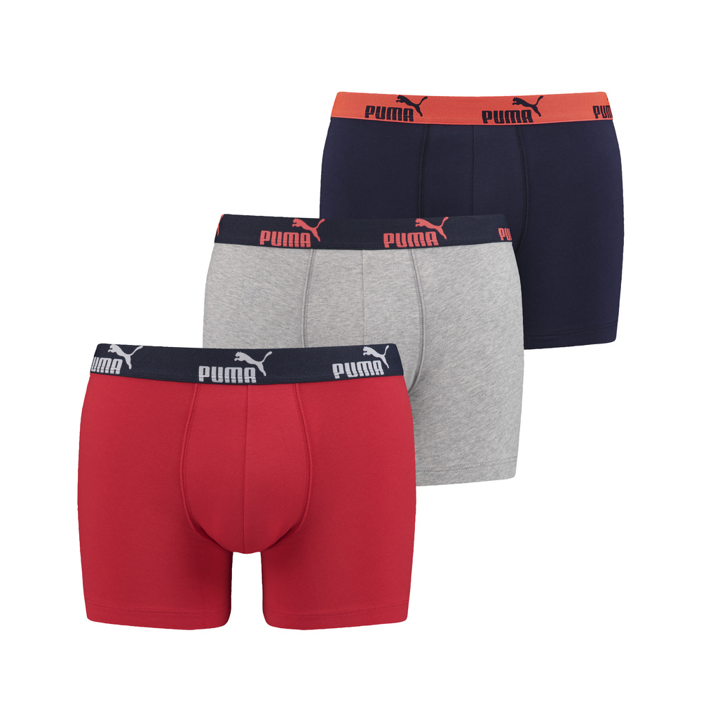 Puma Herren Cat Promo Boxer Basic Number1 3er Pack Red Navy