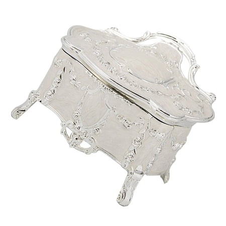 DEEPCRAFF Small Treasure Box Enamel Jewelry Case for Wedding Rings with Velvet Lining and Hinged Lid