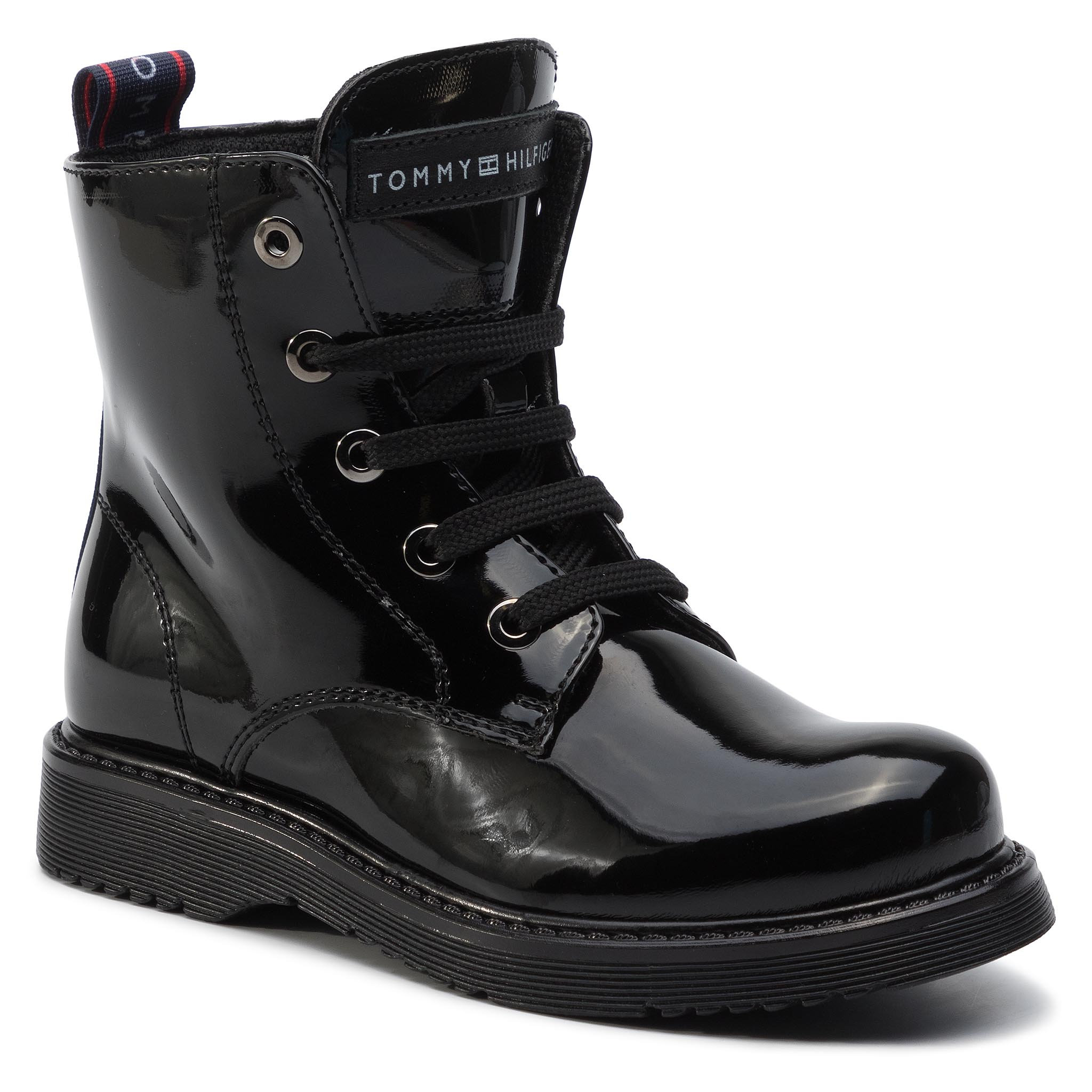 Tommy Hilfiger Cizme Lace-up Bootie T4A5-30445-0765 M Negru