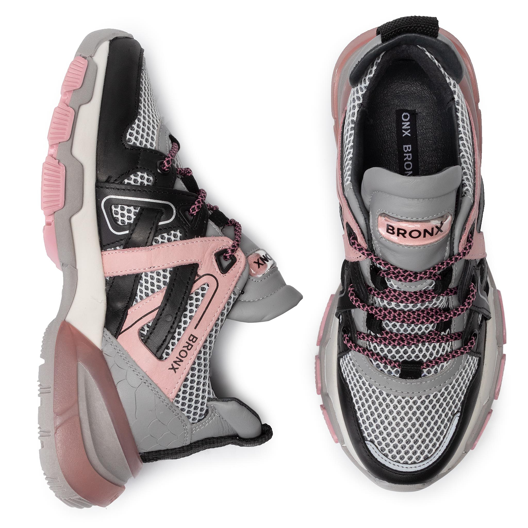 Снікерcи BRONX - 66285-AL BX 3251 Black/Grey/Blush 3251 thumbnail